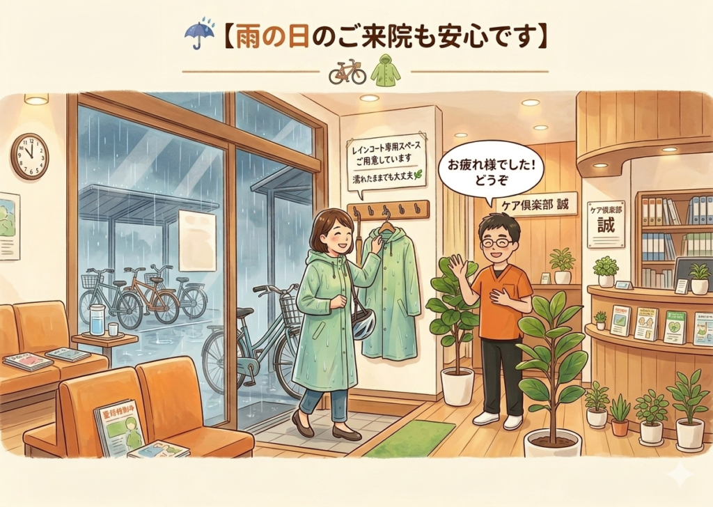 雨の日も安心して通える整体院