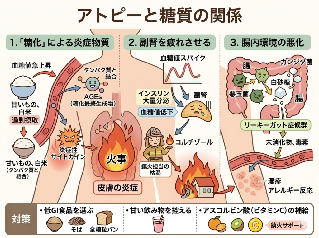 アトピー性皮膚炎と糖質の関係